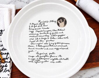 Personalized Handwritten Recipe Tray, Grandma's Recipe Gift, Custom Ceramic Serving Platter, Family Recipe Keepsake