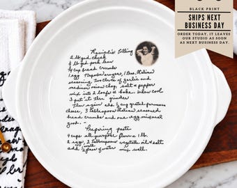 Personalized Handwritten Recipe Tray, Grandma's Recipe Gift, Custom Ceramic Serving Platter, Family Recipe Keepsake