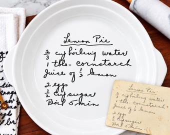 Custom Recipe Platter with Handwriting, Personalized Family Recipe Plate, Grandma's Handwritten Recipe, Heirloom Kitchen Gift