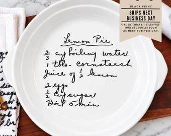 Personalized Handwritten Recipe Tray, Grandma's Recipe Gift, Custom Ceramic Serving Platter, Family Recipe Keepsake