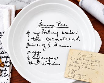 Personalized Handwritten Recipe Tray, Grandma's Recipe Gift, Custom Ceramic Serving Platter, Family Recipe Keepsake