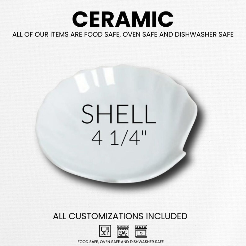 Baptism Gift, Personalized Baptism Shell – Ceramic – White – 4.25 ...
