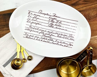 Etsy commercial, tamale plate, as seen on nation ads, find joy, handwriting plate, recipe plate, Etsy commercial plate with handwriting