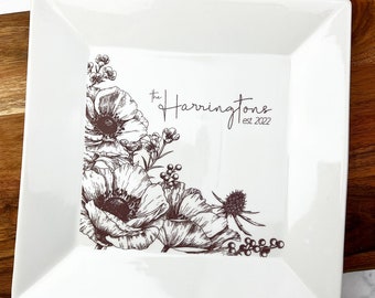 personalized wedding gift, custom plate with your wedding logo, invite or photo