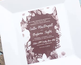 Engrave your invitation on plate for the perfect wedding gift.  Bridal shower must have, unique gift for friend.