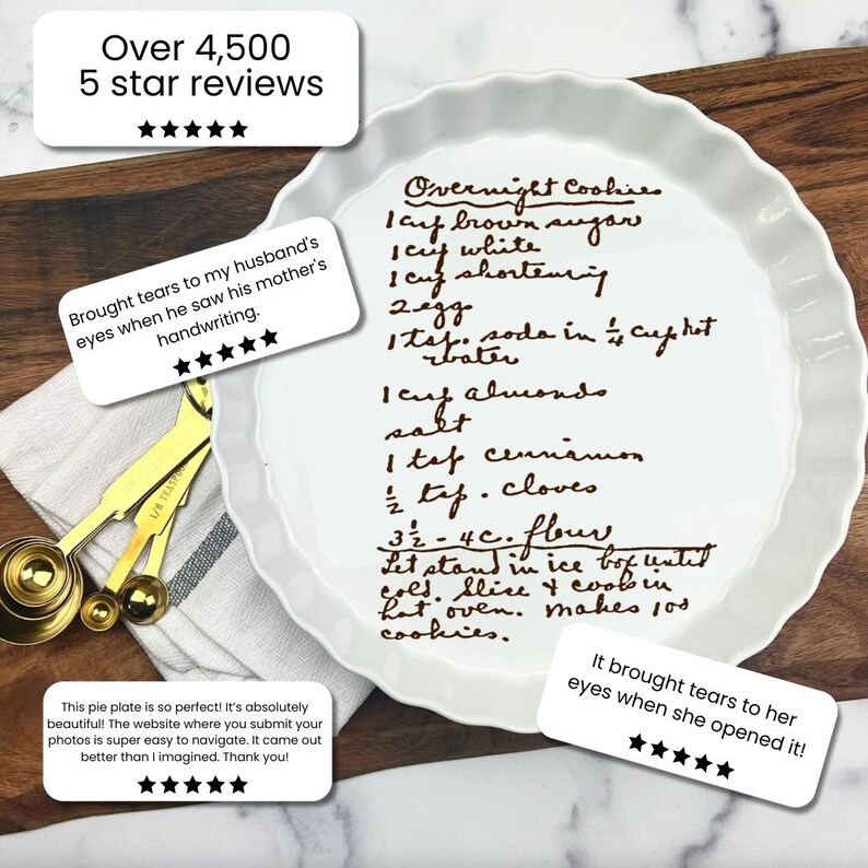 Handwritten Recipe Personalized Platter Dish - Thumbnail 3