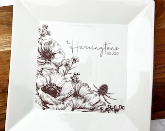 Custom plate with your wedding invitation, perfect for a centerpiece or wall hanging to celebrate your anniversary.