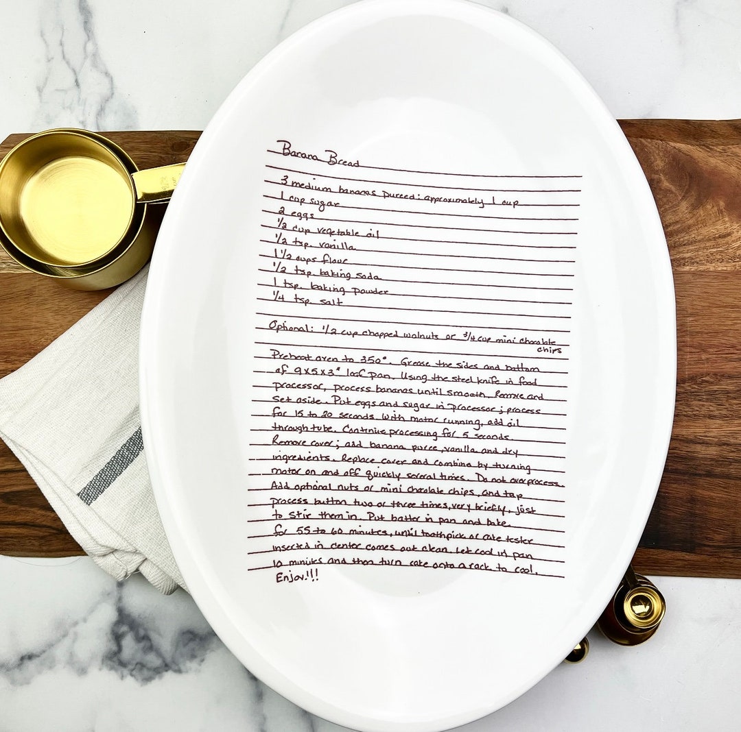 Recipe Plate, Handwriting Display, Recipe Display, Kitchen Decor ...