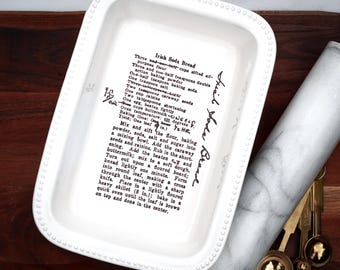 Handwritten Recipe Personalized Platter Dish | Keepsake Handwriting Recipe Plate | Recipe Card Transfer Gift