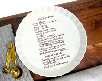 Handgeschriebenes Gericht mit IHRER Handschrift |Personalisierte Tortenform |Lieblingsrezept-Pfanne | gravierte Backform | Display-Tortenform