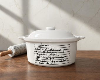 Handwritten Recipe Personalized Platter Dish | Keepsake Handwriting Recipe Plate | Recipe Card Transfer Gift