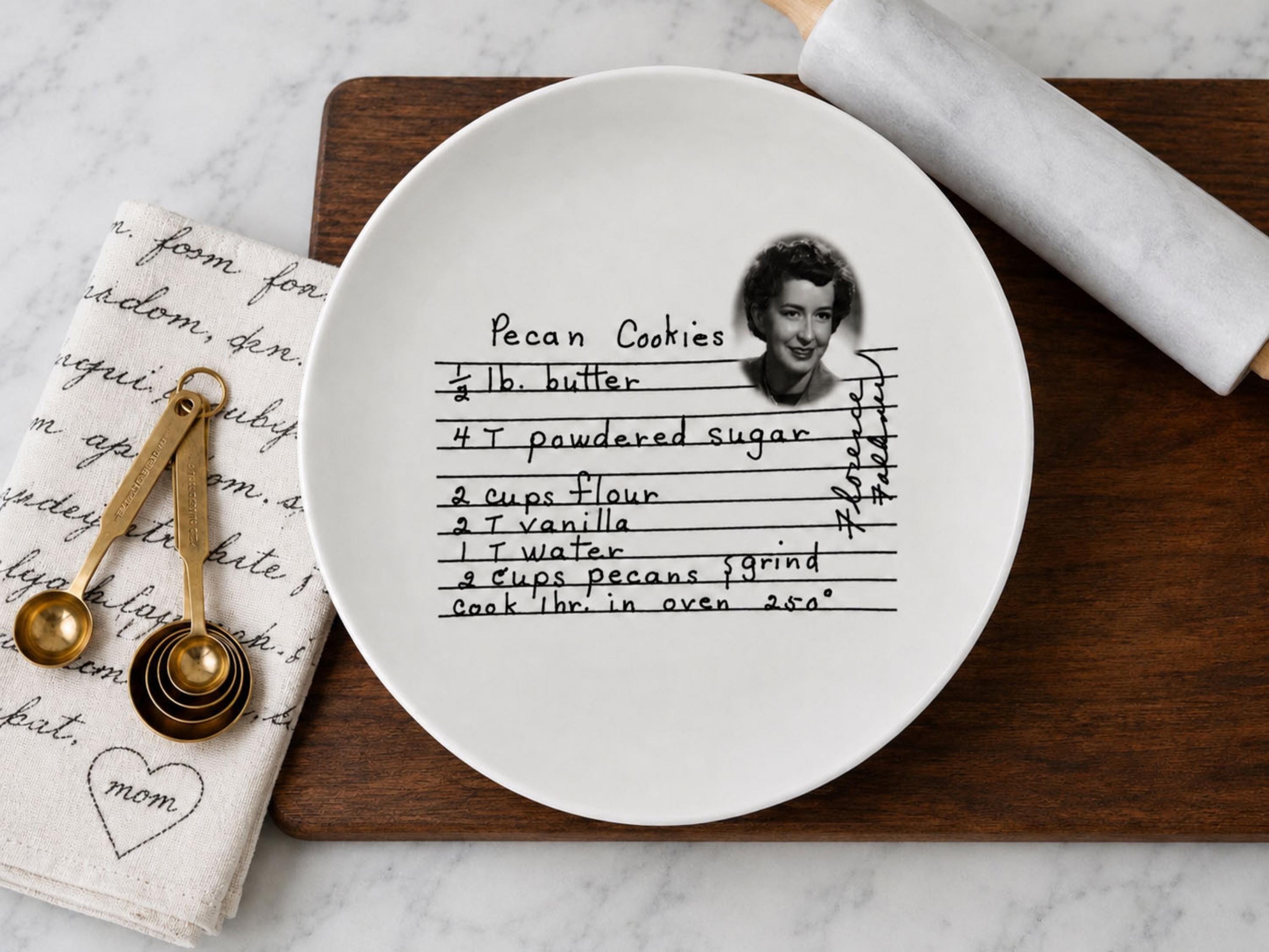 Recipe Plate, Handwritten Family Keepsake | Ceramic | 10 Inch