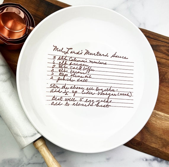 Recipe On Plate, Custom Recipe Plate, Personalized Pottery, Custom Pottery,  Serving Dish White, Unique Kitchen Gifts, Kitchen Plates, Plates - Main Image