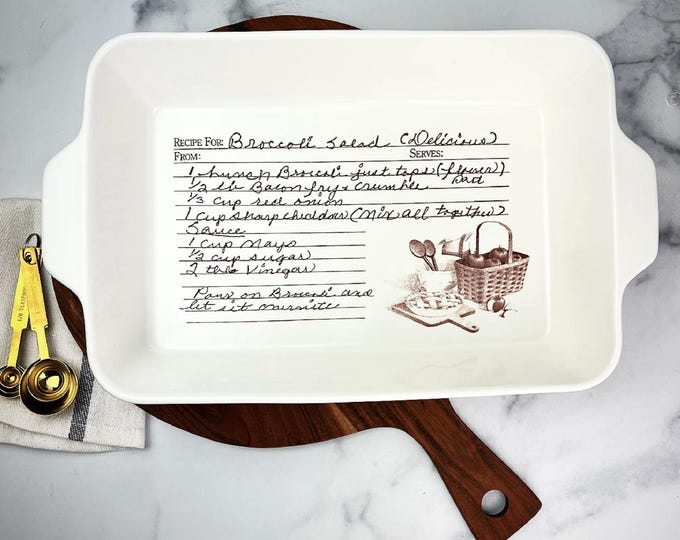 Transform HANDWRITTEN RECIPE Into an Engraved 9x13 Pyrex - Family ...