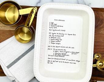 Personalized Engraved Bread Pan With Handwritten Recipe, Baking Gift For Family, Custom Ceramic Loaf Pan, Great For Banana Bread And Display