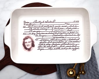 baking pan engraved with your actual handwritten recipe.  Perfect gift for sister, brother or family heirloom occasion.