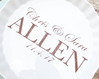 custom bakeware with custom monogram engraved - perfect wedding gift for couple