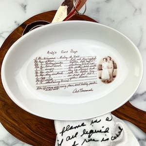 Personalized recipe plate, plate with recipe, ceramic plate with custom handwritten recipe, gift for mom, mother in law gift