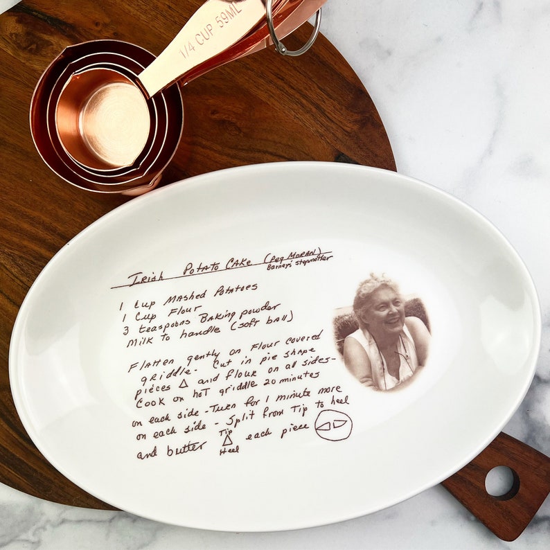 personalized plate with handwriting, personalized gifts for women, pottery, giving plate, serving tray, wedding gifts personalized image 1
