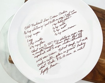 handwriting personalized, handwriting on gift, memorial, sentimental gift, custom recipe, customized gifts for her, custom pottery, wedding