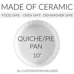 Oven safe pie pan with your loved ones actual handwritten recipe on display. Perfect memorial, sympathy or bereavement gift. image 2