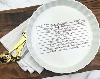 Handgeschriebenes Rezept Personalisierte Servierplatte | Andenken Handschrift Rezept-Teller | Rezept Karte Transfer Geschenk