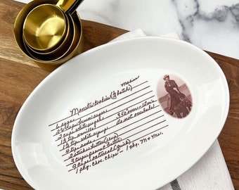 kitchen wall decor, unique gift for friend, recipe plate, oval plate with recipe