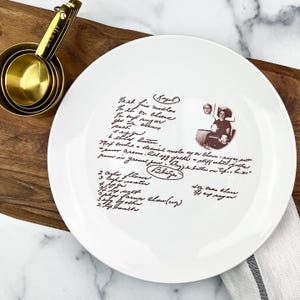 recipe display plate, plate with recipe, your handwriting here, custom plate, ceramic plate recipe display, kitchen decor, wedding gift