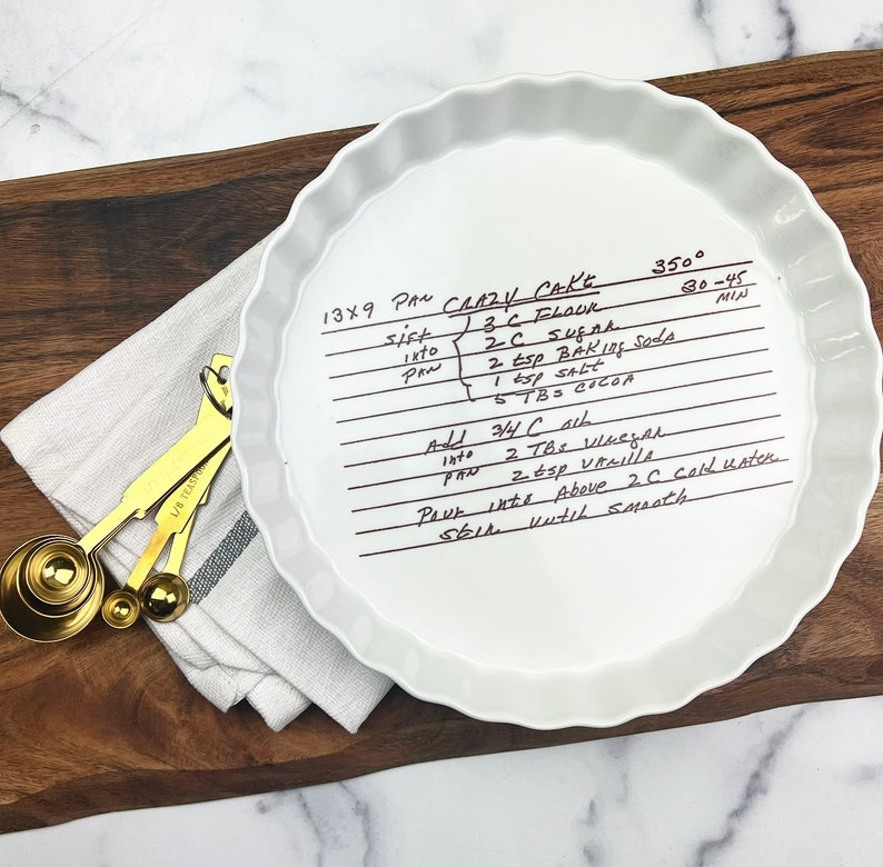 Your actual handwriting engraved onto a ceramic plate. Perfect heirloom gift for mother day image 1