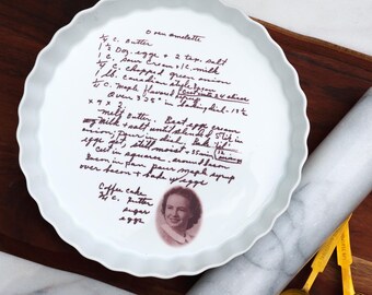 Quiche Dish, Recipe Plate, Bridal Shower Gift Ideas, Personalised Mothers Day Gift, Custom Wedding Gift, Bridal Shower Plate, Custom Plate