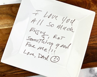 Custom recipe dish, as seen on Etsy commercial, Etsy recipe plate, tamale recipe plate, baking dish with recipe, handwriting gift, recipe