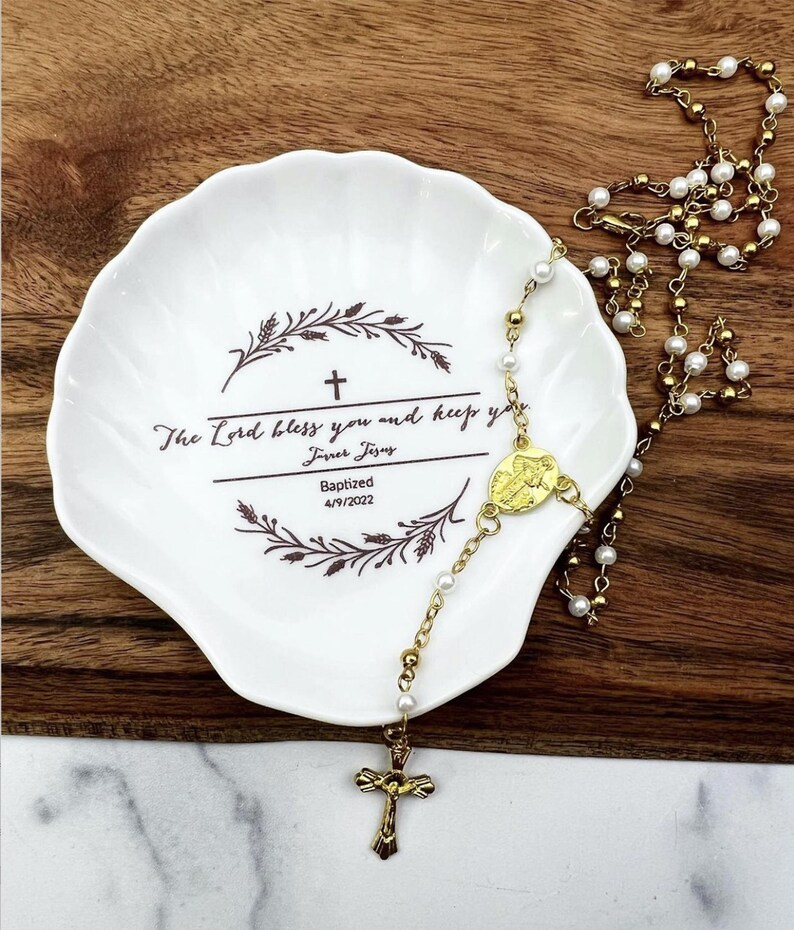 Baptism Gift, Personalized Baptism Shell – Ceramic – White – 4.25 ...