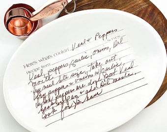 Personalisierte Brautjungfer Geschenke, Hochzeit benutzerdefinierte Keramik, Weihnachtsgeschenk für Großeltern, kundenspezifische Handschrift, Rezeptpfanne