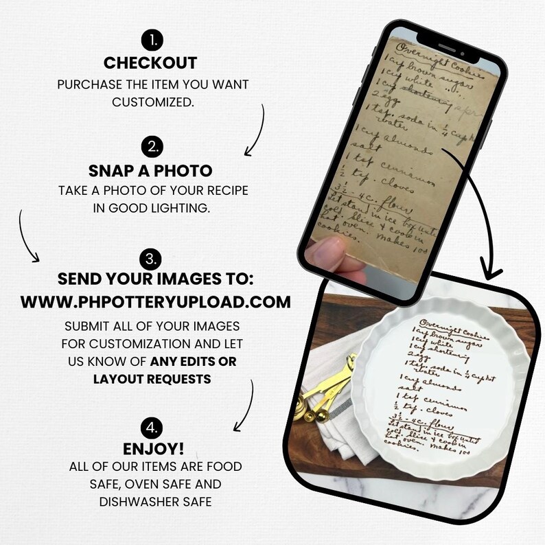 Handwritten Recipe Personalized Platter Dish - Thumbnail 2