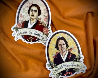 JUEGO DE PEGATINAS DE VINILO - Paquete pionero de los derechos de la mujer - Susan B. Anthony y Elizabeth Cady Stanton