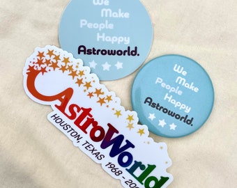 SET DE REGALO - Paquete de botones y pegatinas de Astroworld