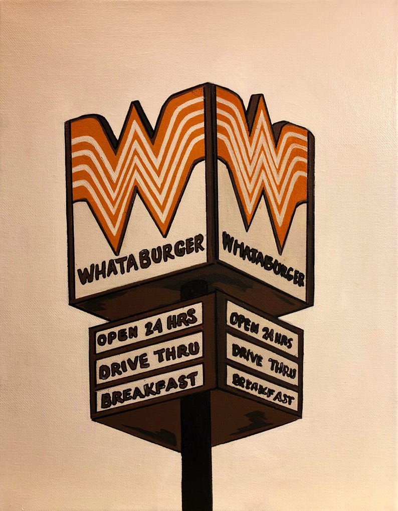 Vintage Whataburger Sign Print | Etsy