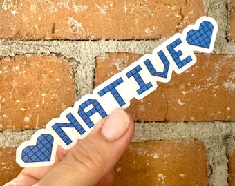 PEGATINA DE VINILO - Nativo de Houston - Azulejo azul