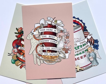 JUEGO DE POSTAL DE LUJO - Conjunto Serie Steel Magnolia "Drink"