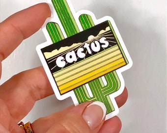 PEGATINA DE VINILO - Letrero musical de cactus