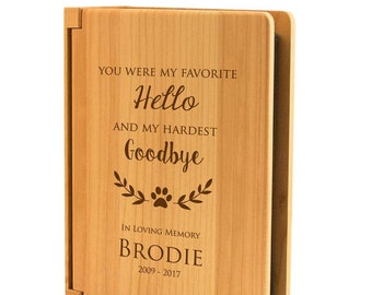 Engraved Pet Memorial Wooden Photo Album