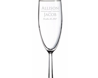 Engraved Wedding Anniversary Toasting Champagne Flutes Set of 2- Paper 2nd Anniversary Gifts for Couples- Wedding Gifts for Couple