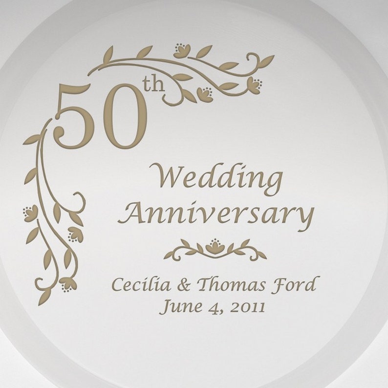 50th Wedding Anniversary Engraved 50th Anniversary Plate Etsy