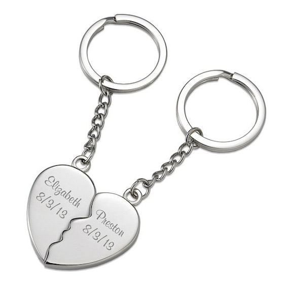 split heart keychain