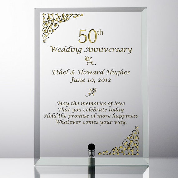 Targa in vetro incisa per il 50 anniversario di matrimonio - Etsy Italia