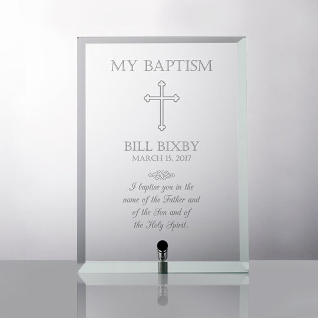 My Baptism Personalized Engraved Glass Plaque Etsy