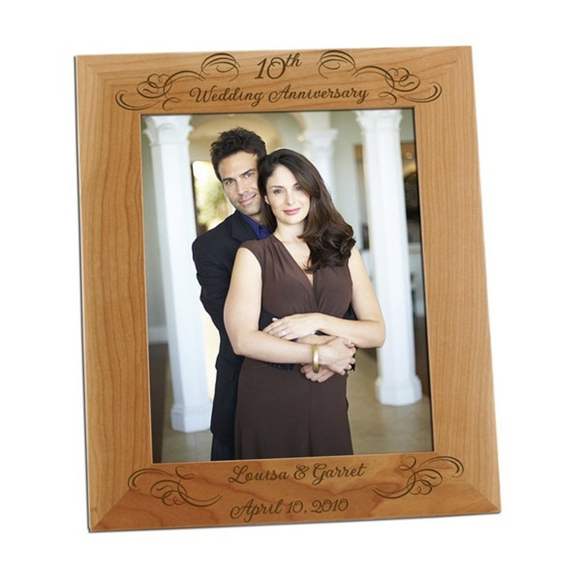 Engraved Anniversary Wooden Photo Frame Etsy