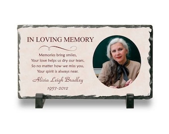 In Loving Memory Photo Slate Photo Memorial Plaque Your - Etsy