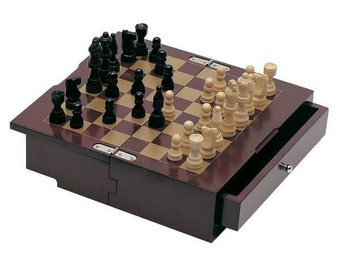 Engraved Chess & Checkers Set in Wooden Case Perfect Birthday Gift, Personalized Housewarming Gift, Family Gift