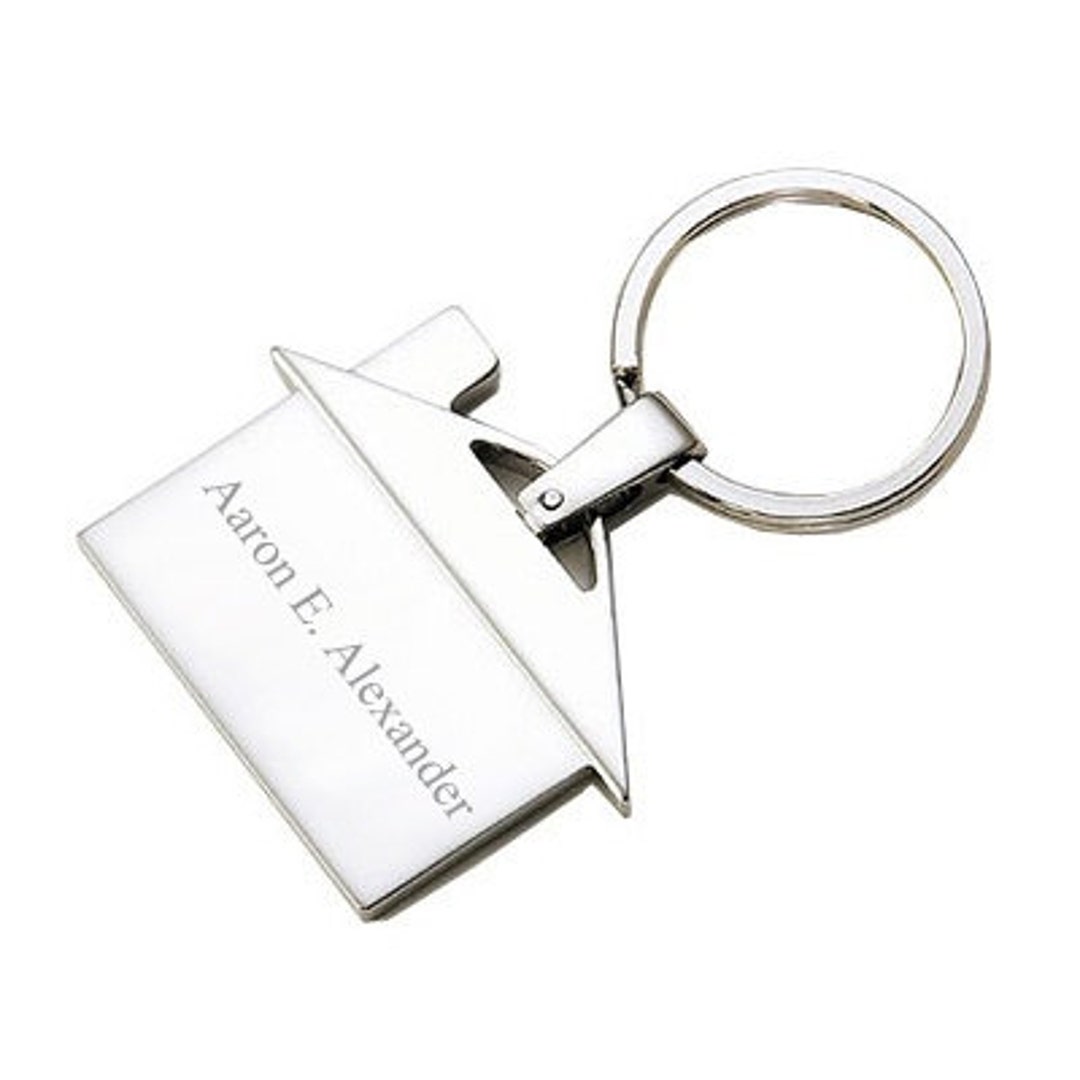 Engraved House Keychain Etsy